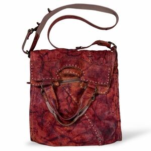 Lucky Brand Abbey Road Tie Dye Leather Messenger Bag